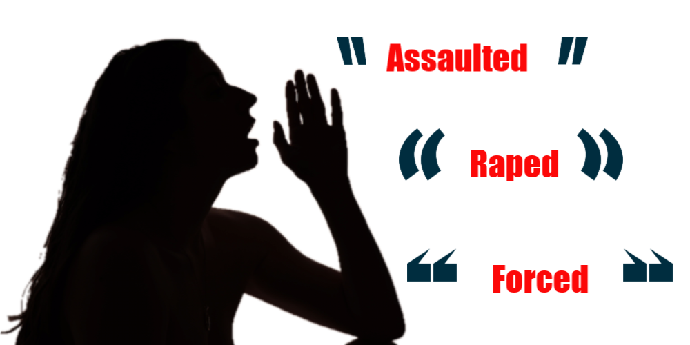 Girl shouting assaulted, raped, forced.